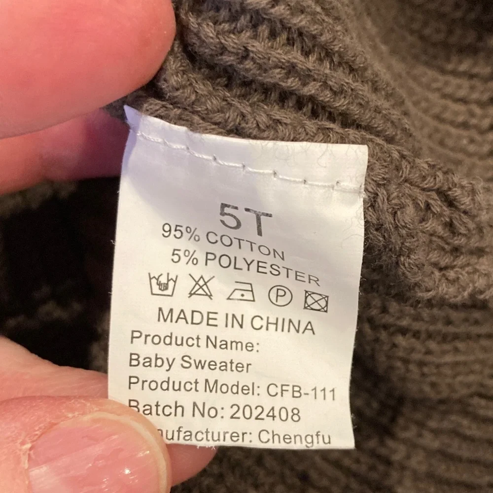 Boys Big Brother green brown long sleeve sweater - size 5T - Picture 4 of 5